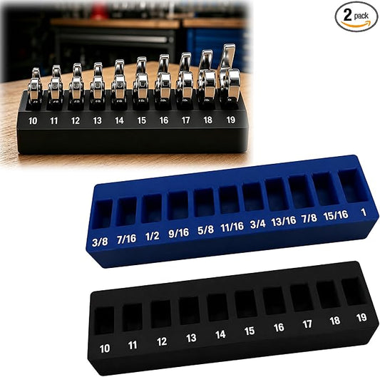 Magnetic Tool Organizer Holder for Crowfoot Wrench Sets, Compatible with ICON SAE & Metric, Toolbox Storage Rack, 2Pcs