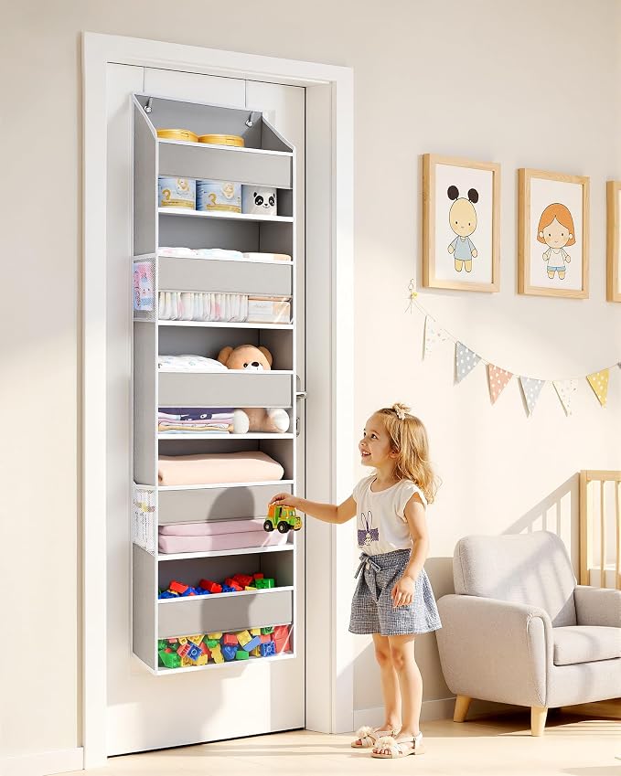 ULG 1 Pack Over Door Organizer Hanging Storage Light Gray