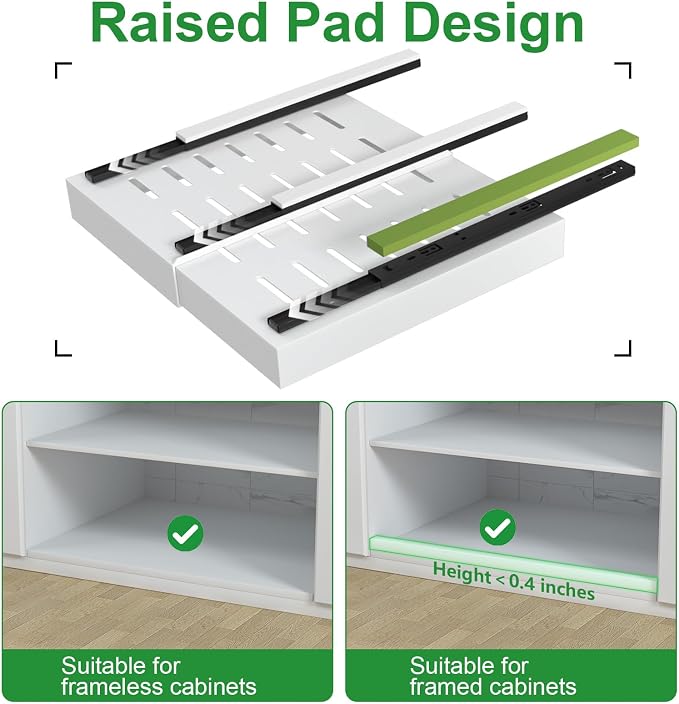 PAKETA 4 Pack Expandable Pull Out Cabinet Organizer,21" Deep | Pull Out Drawers for Cabinets with width from 12" to 20",Sliding Drawers for Cabinets with Upgrade 3 Slide Rails,hold 65 lbs