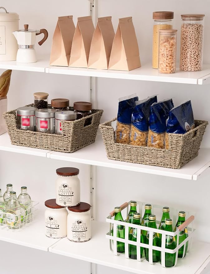 Storageworks Pantry Baskets For Organizing, Storage Baskets, Seagrass