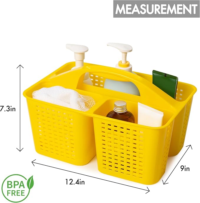 Tiawudi Portable Shower Caddy, Caddy Organizer with Handle, Plastic Shower Basket Hold Soap, Shampoo, Hair Supplies and Beauty Products, Cleaning Supplies Organizer for Home, Dorm, Shelf and Cabinet