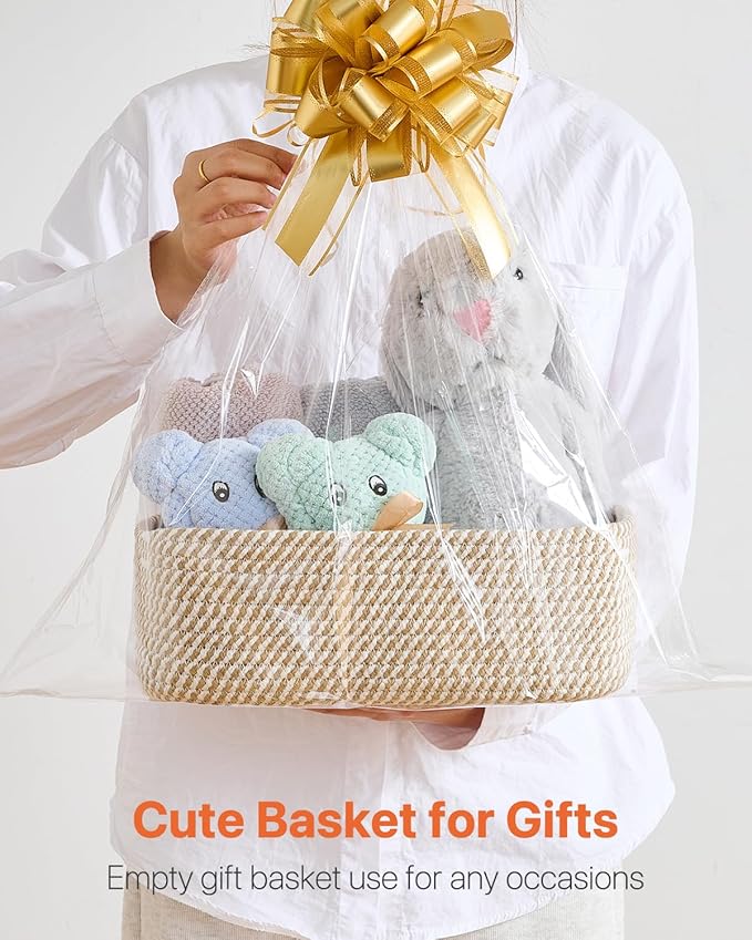 KALLAX Small Woven Storage Basket for Organizing, 12 x 8 x 4.5 inch, 3 Pack | Shelf baskets for closet organization, toy storage and home decor, Perfect as empty gift baskets for holidays, Brown