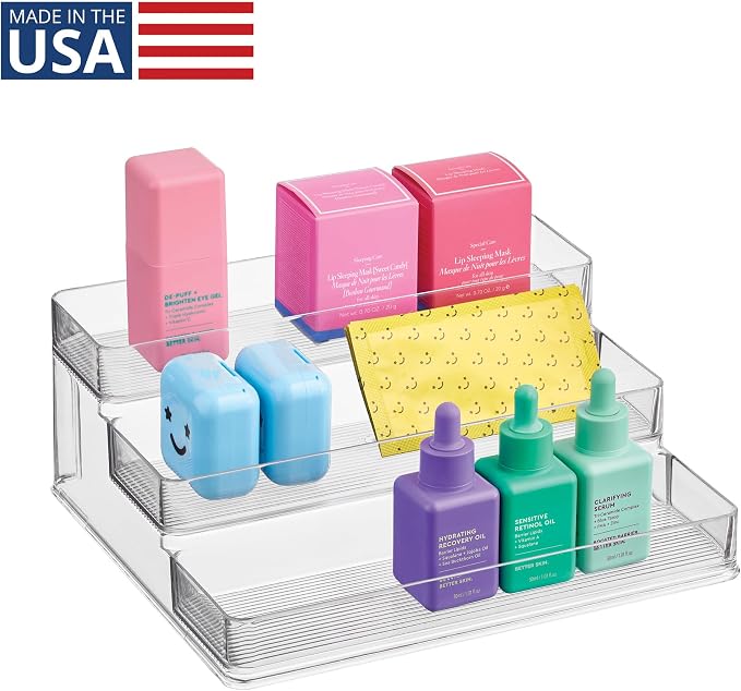iDesign Nail Polish Organizer, 3-Tier Clear Display Stand | Holds up to 30 Bottles, Compact, For Countertop