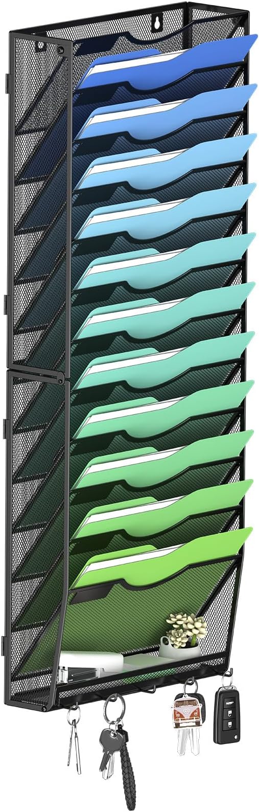 Kuntine.B Wall File Organizer Office Hanging Magazine Holder Wall File Organizer for Office Home