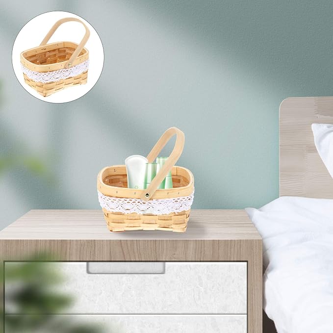 Hemoton Handwoven Flower Storage Basket Elegant Desktop Decorative Container for Festivals Weddings and Home Organization Unique Design Safe and Reliable Material for Plant Display