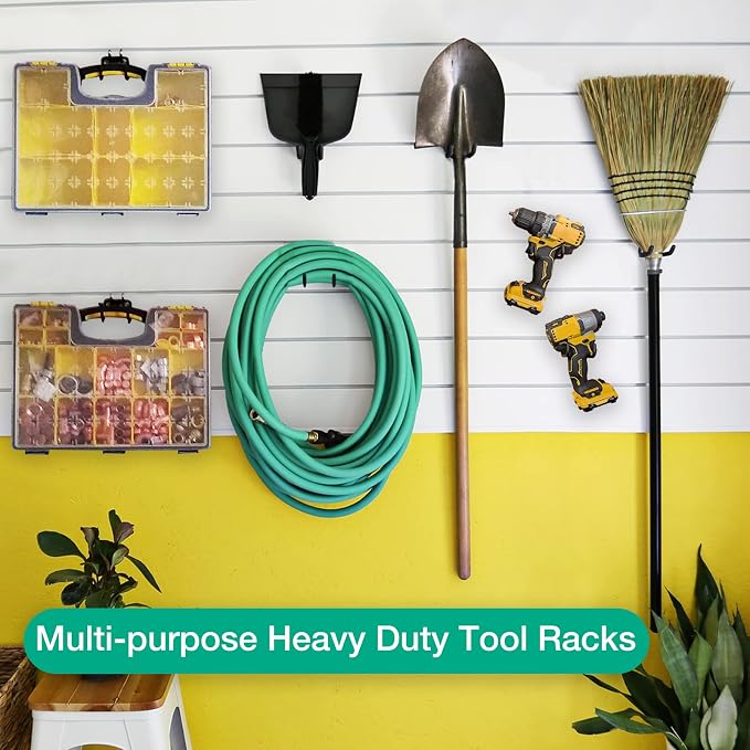 Pegboard Hooks, 8 Pack Peg Board Tool Utility Hooks & Hangers (Black) | 1/4" Pegboard Accessories Organizers, Heavy Duty Peg Board Big Tool Hooks, Shelving Hangers for Craft Garage Workbench Office