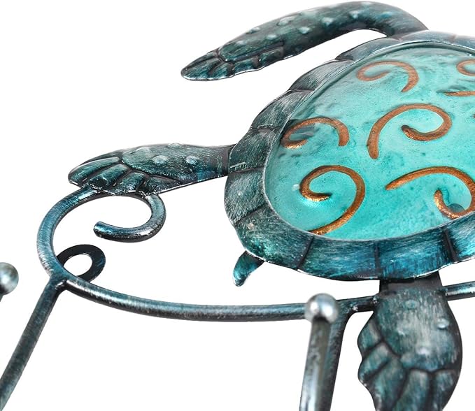 Tooarts Wall Mounted Key Holder Turtle Wall Hooks Iron Key Hook Rustic Wall Decorative Hook Living Room Bathroom Ornament