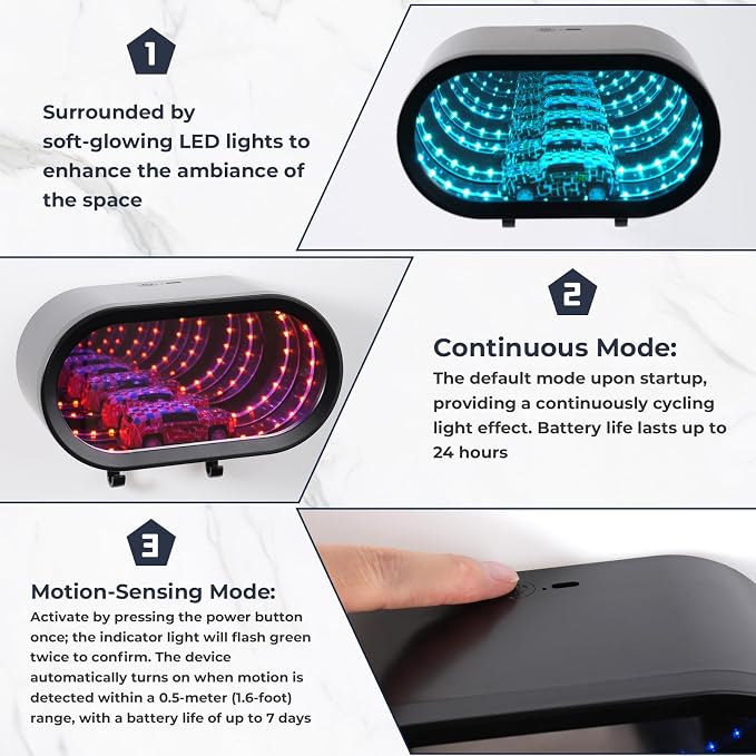 Square-Round Magnetic Infinity Car Garage Key Holder with LED, Rechargeable Race Car Key Holder for Wall, Glowing Small Cars Garage Key Holders with Opening Door