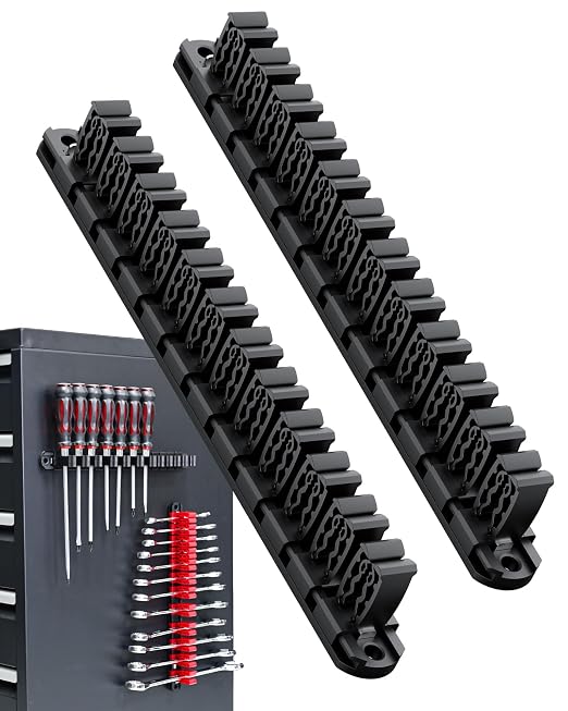 DEHOYI Magnetic Screwdriver and Wrench Organizer for Workshop, Garage | Heavy-Duty Tool Organizer with Magnet & Space-Saving Tool Holder | Gift for Father, Brother, Boyfriend (2 PCS)