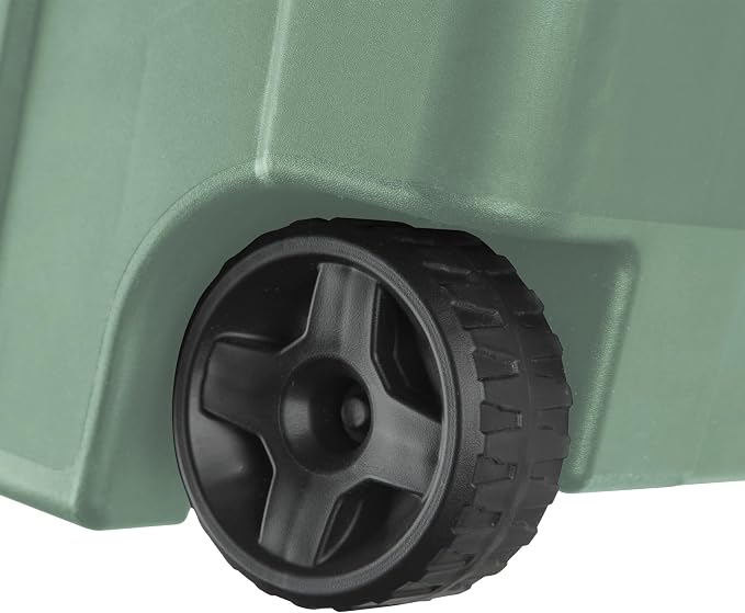 40 Gallon Light Green Rolling Industrial Storage Bins 2-Pack, Heavy-Duty Plastic with Leakproof Lid & Latches, Stackable for Garage Warehouse Equipment Transport