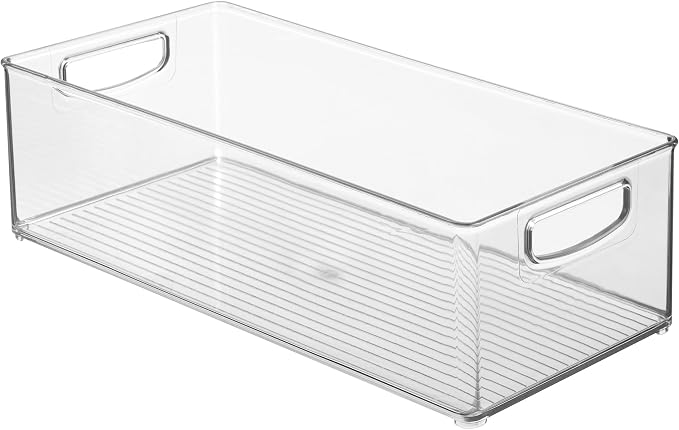 iDesign Stackable Storage Bin - Clear | Organizer Bin for Kitchen and Pantry, Made in USA