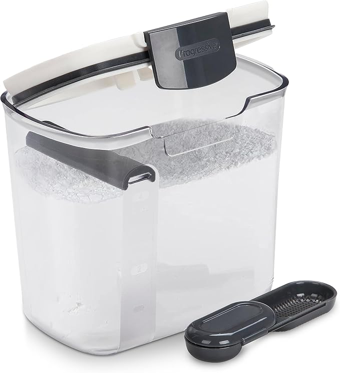 ProKeeper 1 Quart Airtight Powdered Sugar Storage Container – Grey, BPA-Free Plastic | Includes a Dusting and Measuring Spoon and Leveling Bar, Holds Up To 1lb Bag of Powdered Sugar, BPA-Free and Dishwasher Safe