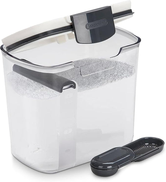 ProKeeper 1 Quart Airtight Powdered Sugar Storage Container – Grey, BPA-Free Plastic | Includes a Dusting and Measuring Spoon and Leveling Bar, Holds Up To 1lb Bag of Powdered Sugar, BPA-Free and Dishwasher Safe