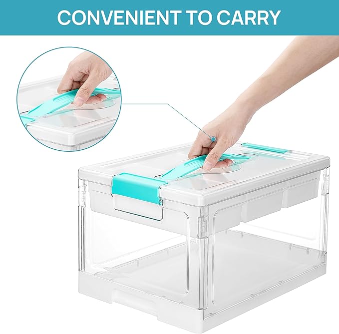 Vtopmart 24 QT Clear Plastic Craft Storage Box with Tray & Dividers, 1 Pack | Art Supply Organizer for Coloring Books, Craft Supplies, Modeling Clay, Molds, Easy Access