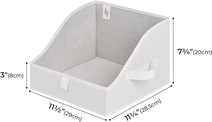 GRANNY SAYS Trapezoid Closet Storage Bins, Small, Pearl White, 3-Pack | Fabric Storage Bins for Closet Shelves, Cube Shelf, Closet Organizers and Storage for Clothes, Purse, Toys, Towels