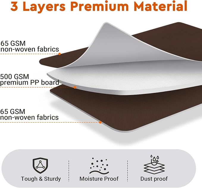 StorageTastic 2 Pack Bed Sheet Closet Organizers and Storage,Sturdy Foldable Storage Containers with Window and Label,Storage and Organization for Bedding Sheets,Duvet Covers,Blankets (Brown)