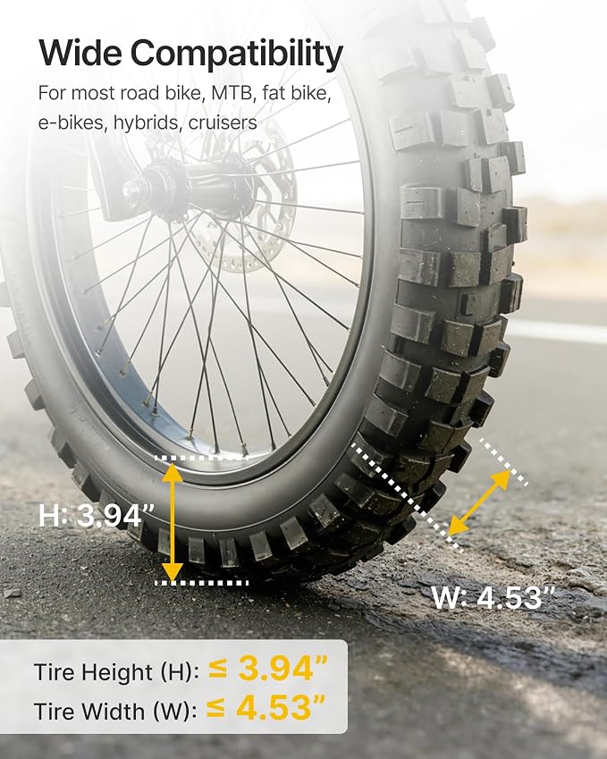 monTEK Swivel Bike Wall Mount for Fat Tire, Up to 4.5" Tire Width, 3 Pack | Swivel Bike Wall Hanger, Holds Up to 77lbs, Space-Saving Bike Rack, Heavy Duty Bike Storage for Garage Tool Room Storehouse