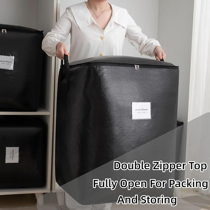 91L Storage Bags for Clothes, Moving Bags Heavy Duty Extra Large with Reinforced Handle, Storage Containers for Organizing Bedding, Blanket, Sheets, Pillows, Toys, Christmas Decorations