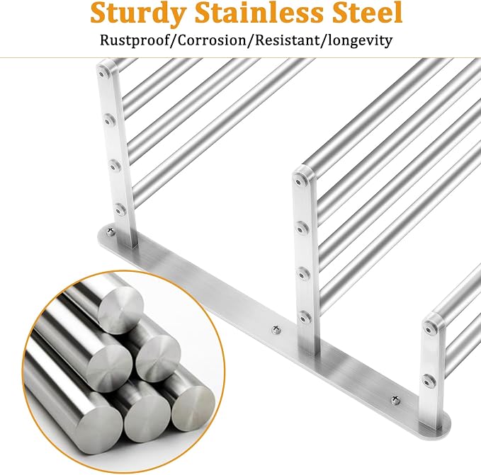 3 Tier Towel Racks for Bathroom Wall Mounted, 24 inch Bathroom Shelf with Towel Bar, Brushed Nickel Shelves for Towels, Stainless Steel Modern Silver Multi Holder