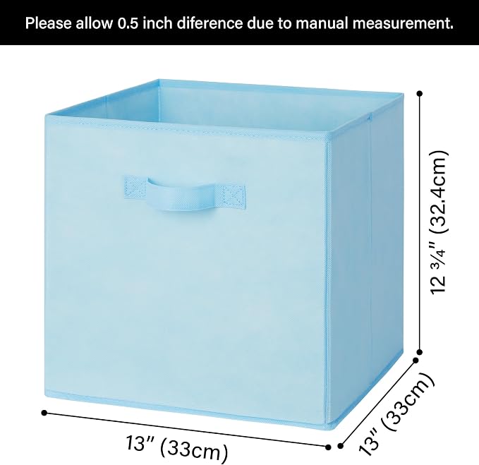 GRANNY SAYS 13 Inch Cube Storage Bins, Colorful Cube Storage Organizer, Fabric Storage Bins, Storage Cubes for Shelves, Closet, Toy Storage Bins for Kids Room, Play Room, Colour, 6-Pack