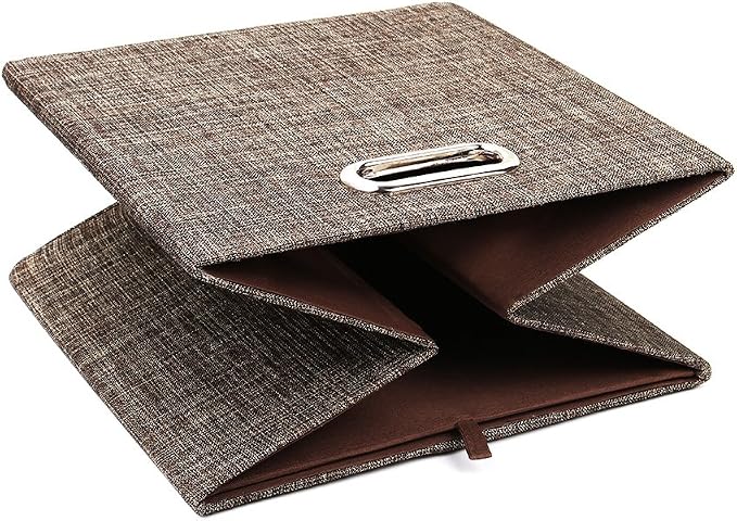 Posprica Storage Bins Cube Containers Boxes,Thick and Heavy Duty Fabric Drawers, 11×11 inch- Set of 4,Brown
