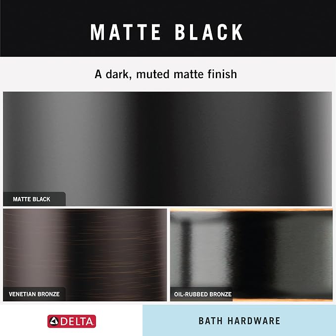 Delta Faucet Becker (1-Pack) 24" Bathroom Towel Rack/Bar, Matte Black, Wall Mounted BCK24-MB