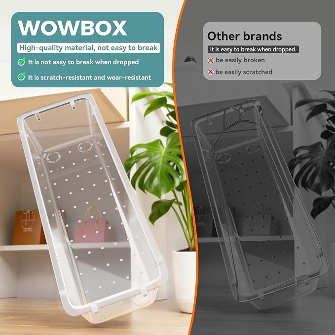 44 PCS Clear Plastic Drawer Organizer Set, 4 Sizes Storage Bins, Clear | Desk Drawer Organizer Trays for Makeup, Jewelry, Gadgets and Utensils, Perfect for Bathroom, Bedroom and Office Organization