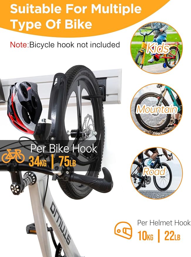 FRAYSCENT Slatwall Panels Garage Tool Organizer Wall Mount Garage Slat Wall Storage Systems, Bike Storage Rack Garage Organizers and Storage PVC Wall Panels Slat Wall Paneling