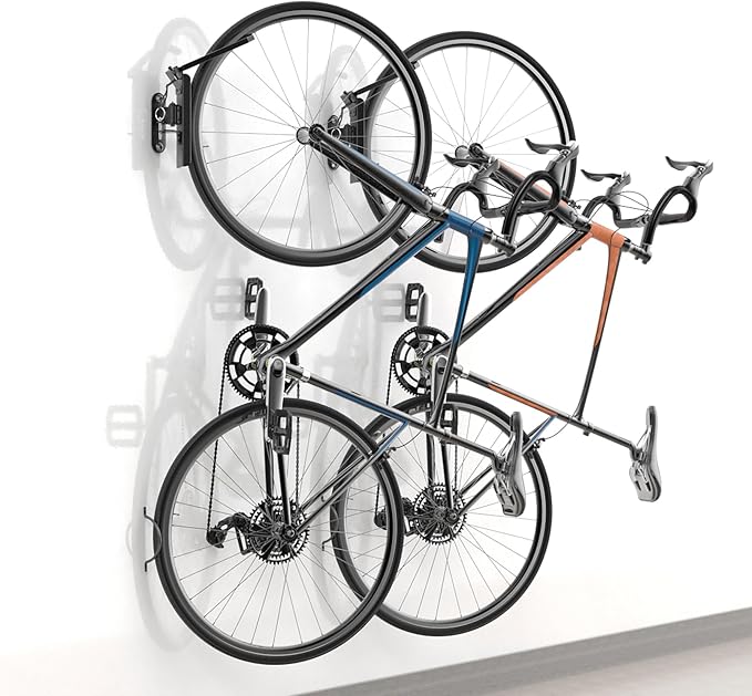Swivel Bike Wall Mount, Vertical Bicycle Rack for Garage, Wall Mounted Bike Hanger Hook, Hanging Bike Storage Garage Organization, 4 Packs