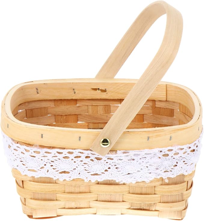 Hemoton Handwoven Flower Storage Basket Elegant Desktop Decorative Container for Festivals Weddings and Home Organization Unique Design Safe and Reliable Material for Plant Display