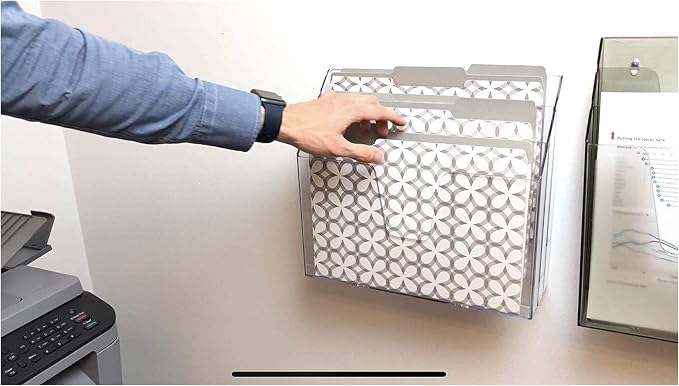 Acrimet Horizontal Triple File Folder Organizer Sorter, Letter Size, Clear | 3 compartments to separate and organize documents, folders and papers