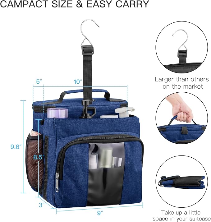 Bukere Portable Shower Caddy College Dorm Room Essential, Shower Caddy Tote Bag for Student, Girl, Women, Men, Separate Compartment, Large Capacity, Quick Dry Mesh Base for Travel, Gym, Camp