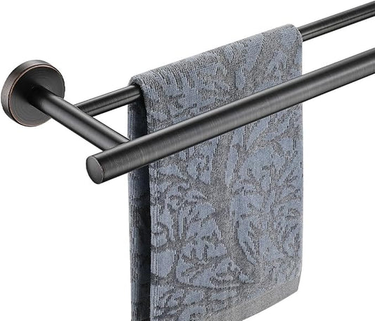 JQK Double Bath Towel Bar, Oil Rubbed Bronze 39 Inch 304 Stainless Steel Thicken 1mm Towel Rack for Bathroom, Towel Holder Wall Mount, Useable Length 36 Inch TB100L36-ORB