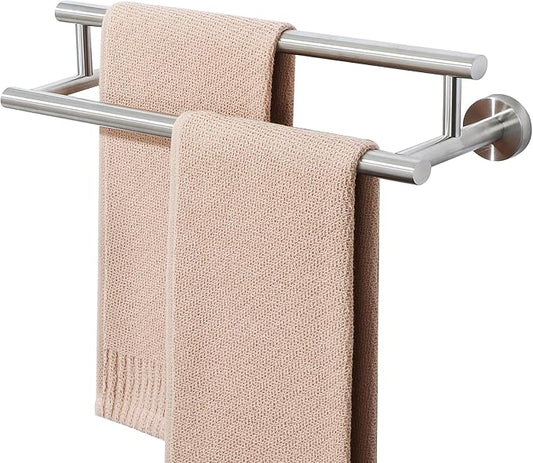 Alise Double Towel Bar,16" Towel Racks for Bathroom Wall Mounted,Nickel | Bathroom Towel Rack SUS304 Stainless Steel Bathroom Towel Holder Quick Drying Hand Towel Holder Towel Bar for Walls