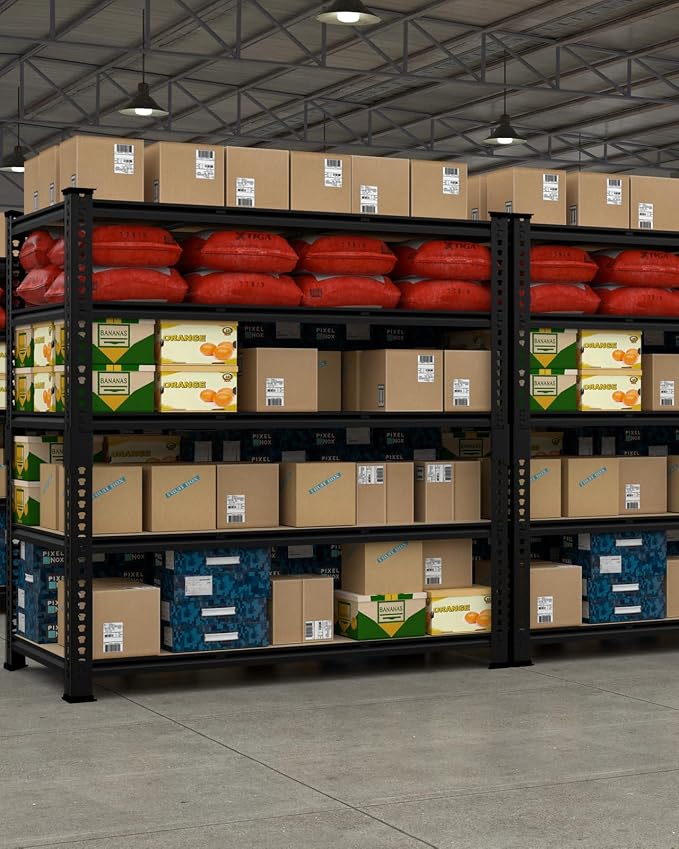 PrimeZone 3250 LBS Heavy Duty Garage Storage Shelves Adjustable Shelf 10PCS | 48"W X 24"D X 72"H, 5-Tier Metal Shelving Unit, 10 Support Beams, Easy Assembly, Standing Utility Rack for Warehouse Basement