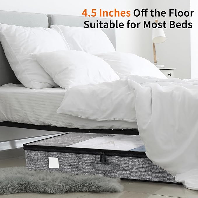 Under Bed Storage Containers 4 Pack Reinforced Underbed Organizer Box
