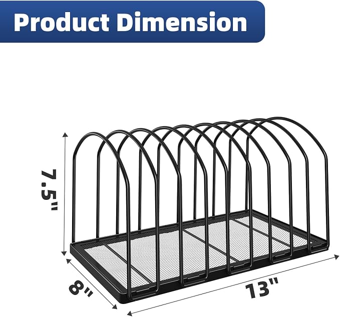 Simple Trending Desk File Sorter Organizer, 9 Section File Rack, Black | Metal Vertical File Folder Holder Stand, Paper Document Magazine Book Album Letter, Home Office, 13.25"D x 8.25"W x 7.5"H