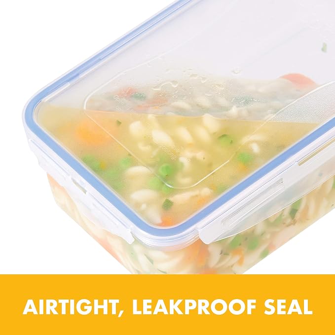 LOCK & LOCK Easy Essentials Food lids/Pantry Storage/Airtight containers, BPA Free, Square-16.9 Cup-for Chips, Clear (Pack of 3)