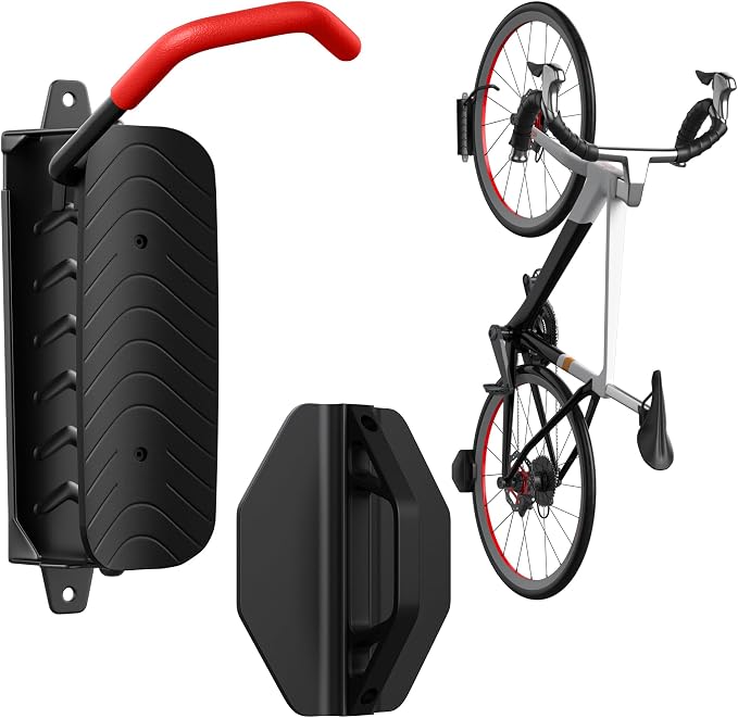 Swivel Bike Wall Mount, Bicycle Hangers For Garage, Metal Bike Rack Storage Holder Up To 70lbs, Red
