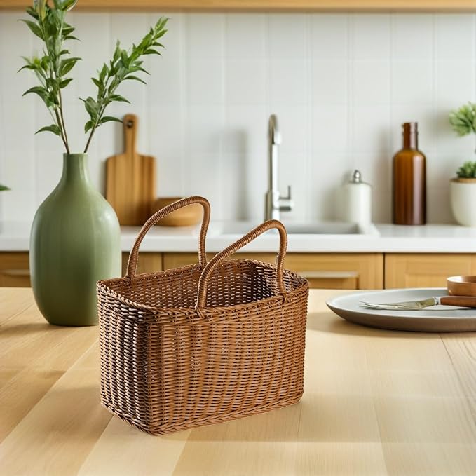 Hemobllo 1pc Decorative Woven Basket for Storage and Flower Arrangement Elegant Rattan Design Multi-functional Indoor Use for Home and Wedding Decor