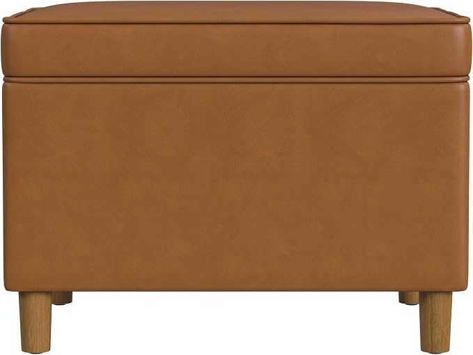 Spatial Order 24" Dinah Collection Storage Ottoman - Carmel Faux Leather