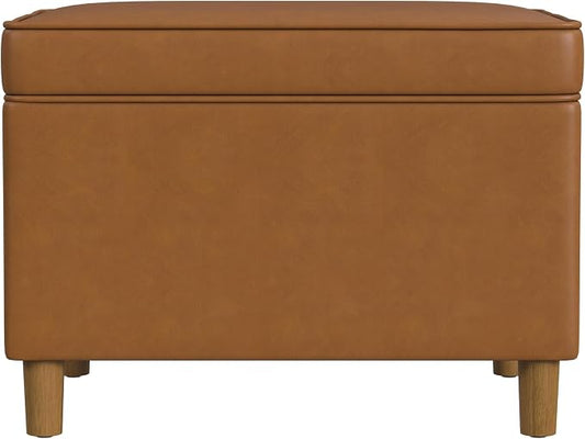 Spatial Order 24" Dinah Collection Storage Ottoman - Carmel Faux Leather