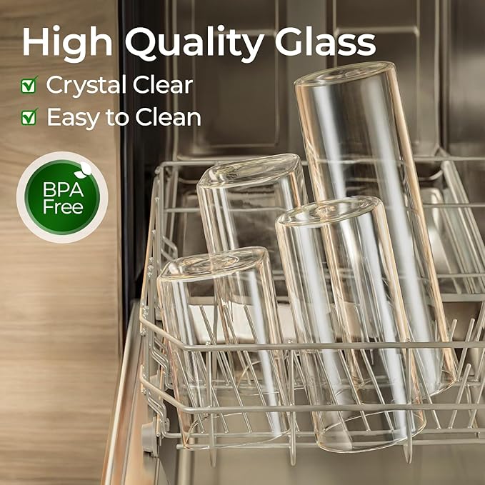ComSaf Pasta Containers Storage 2 Qt, Spaghetti Container, 3 Pack Glass Jar | 11.3-inch Tall Glass Canisters, Glass Storage Containers wtih Lids 70oz, Noodles, Cereal, Kitchen Dry Food Storage, BPA Free