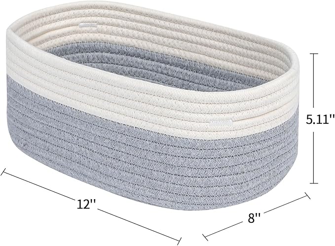 CubesLand Cube Shelf Storage Baskets for Organizing | Woven Closet Bins Shelves Toy Basket Box Nursery Baby 2 Packs Organization Off White/Light Gray