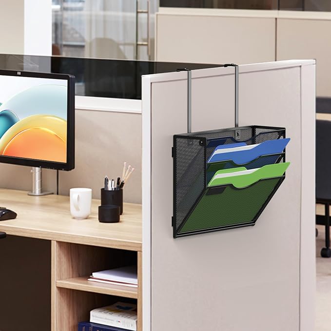 Kuntine.B Wall File Organizer Office Hanging Magazine Holder Wall File Organizer for Office Home
