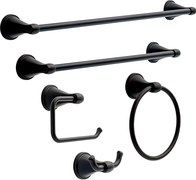 Delta Faucet Becker (1-Pack) 24" Bathroom Towel Rack/Bar, Matte Black, Wall Mounted BCK24-MB