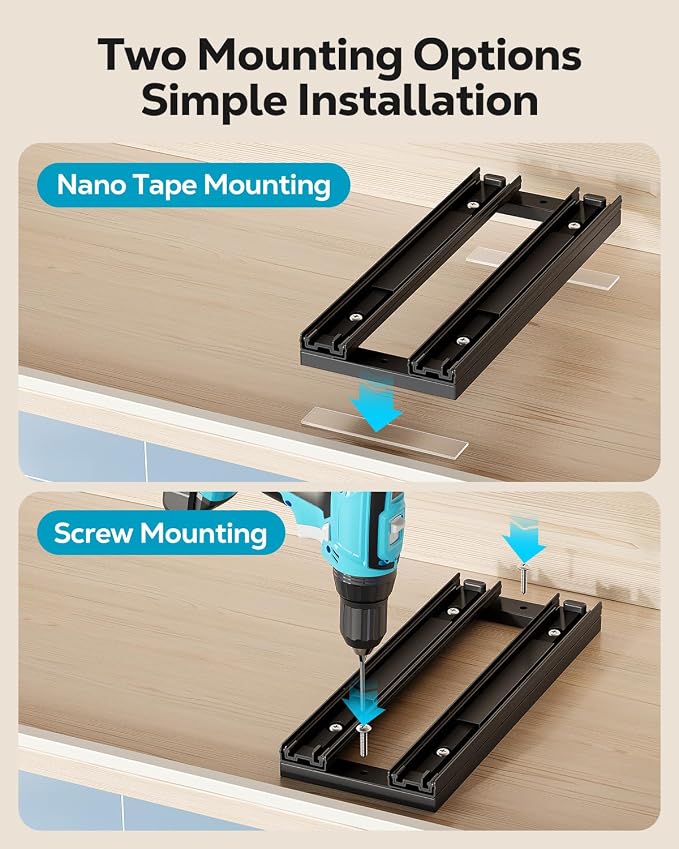 Nieifi 2 Tier Vertical Spice Rack Pull Out for Cabinet-4-1/3 inch Wide | ABS material,spice pull out organizer for cabinet,two installation methods,suitable for cabinets and countertops