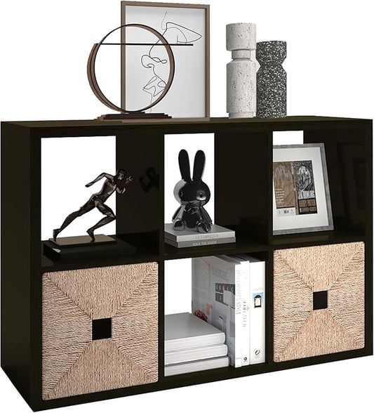 6 Cube Storage Organizer Shelf, Chocolate, 11 inch | 2026 Wooden Thick Frame, Anti-Tipping Kits, Reversible Open Back Bookcase, Horizontal and Vertical Dual-use