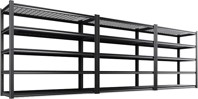Set of 3 Garage Shelving-3500 lbs 5 Tier Storage Shelves,Adjustable Heavy Duty Metal Shelving Unit and Storage Large Wire Rack,Utility Steel Shelf for Warehouse Industrial Pantry Basement -72"x59"x20"