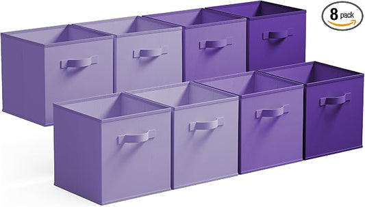GRANNY SAYS Cube Storage Bins, 11 Inch Cube Storage Organizer, Fabric Storage Bins, Storage Cubes for Shelves, Closet, Purple Gradient, 8-Pack